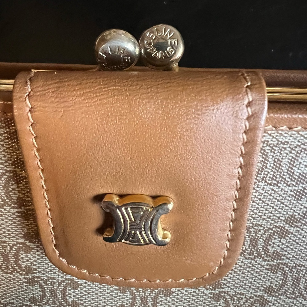Celine Triomphe Macadam Vintage Kisslock Wallet